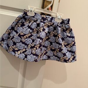 Janie and Jack Blue and Cream Floral Skirt- Size 3T